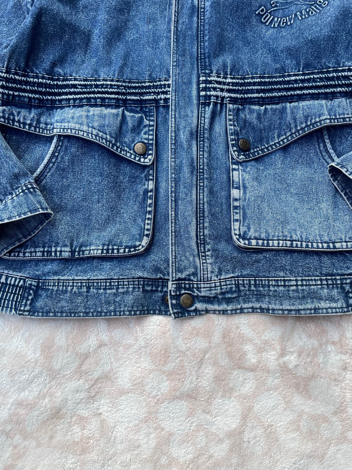 빈티지 y2k 워싱 데님 바이커 자켓 (어깨 탈부착) 상품이미지5