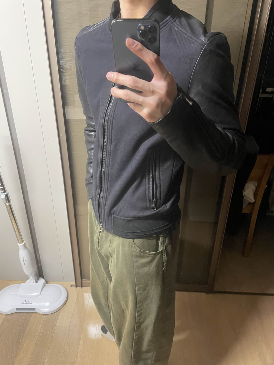 솔리드 옴므 바이커 레더 자켓 상품이미지3