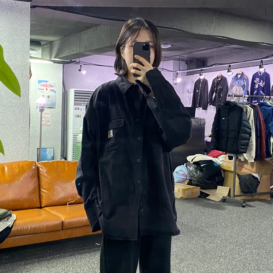 칼하트 패치로고 투포켓 블랙 셔츠 B3167 상품이미지1