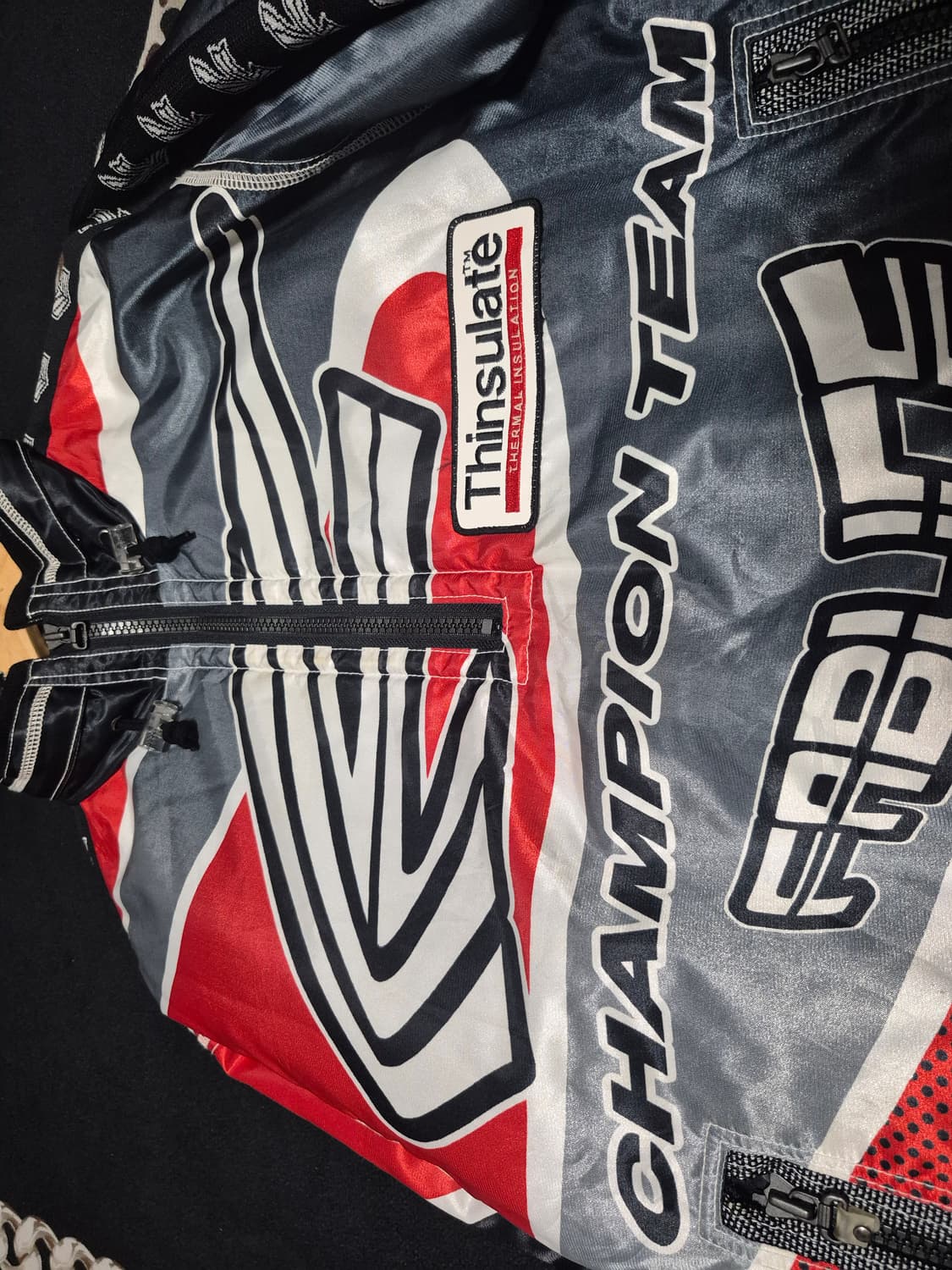 (희귀)90's FABLICE 신슐레이트 하프 집 풀 프린트 스키 자켓 상품이미지3