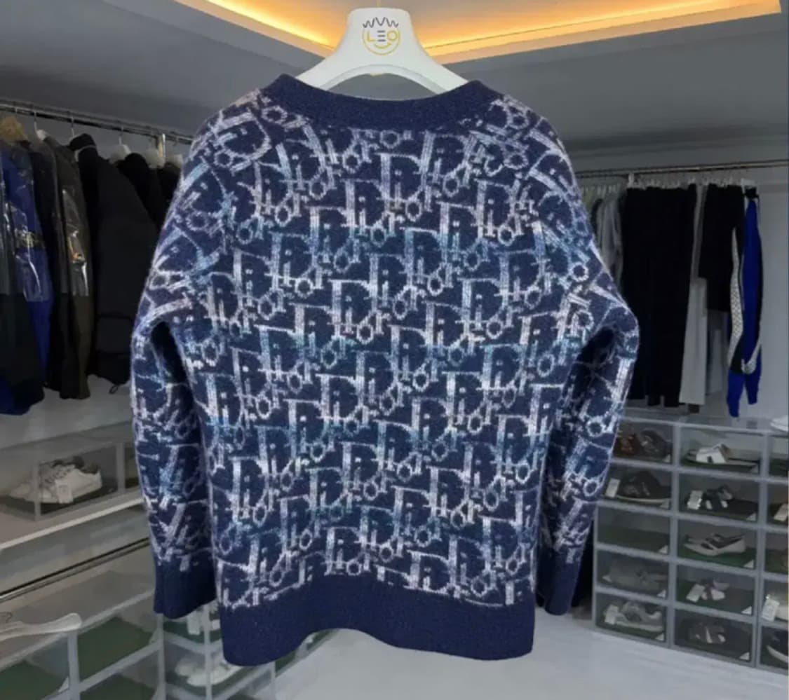 [정품] 디올 오블리크 자카드 울 가디건 (XL) 블루 상품이미지2