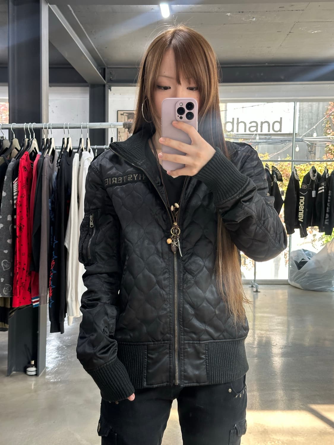 히스테릭글래머 히스걸 풀자수 퀼팅자켓 상품이미지1