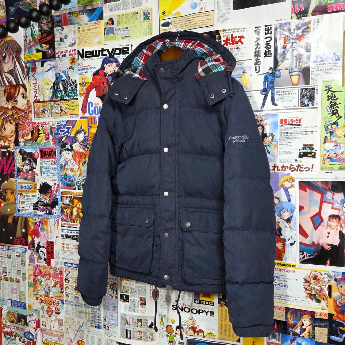 아베크롬비 스웨이드 네이비 덕다운 패딩 점퍼 상품이미지2