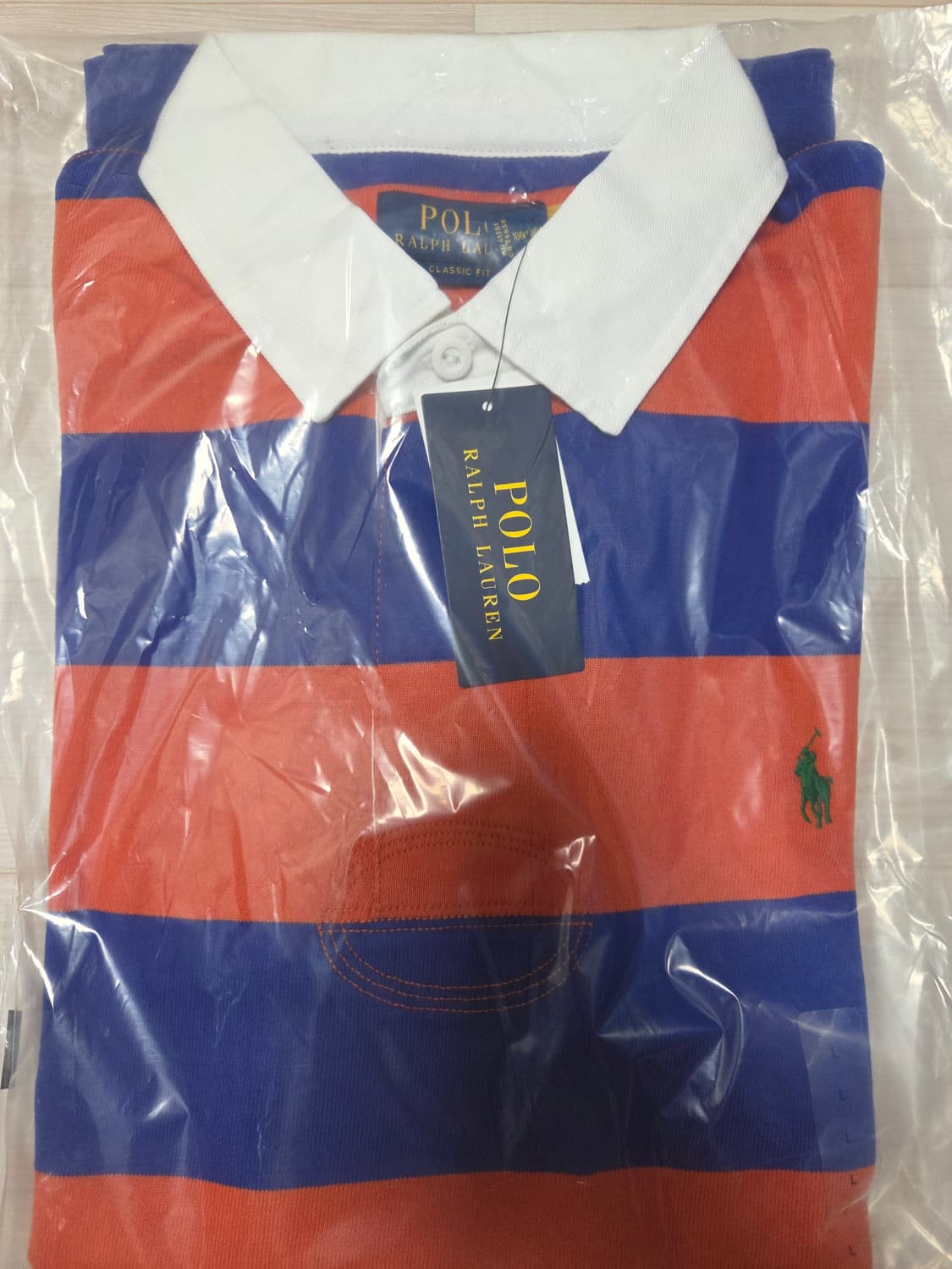 폴로 랄프 로렌 아이코닉 럭비 셔츠 컬리지 오렌지 클래식 아주르 팝니다. 상품이미지3