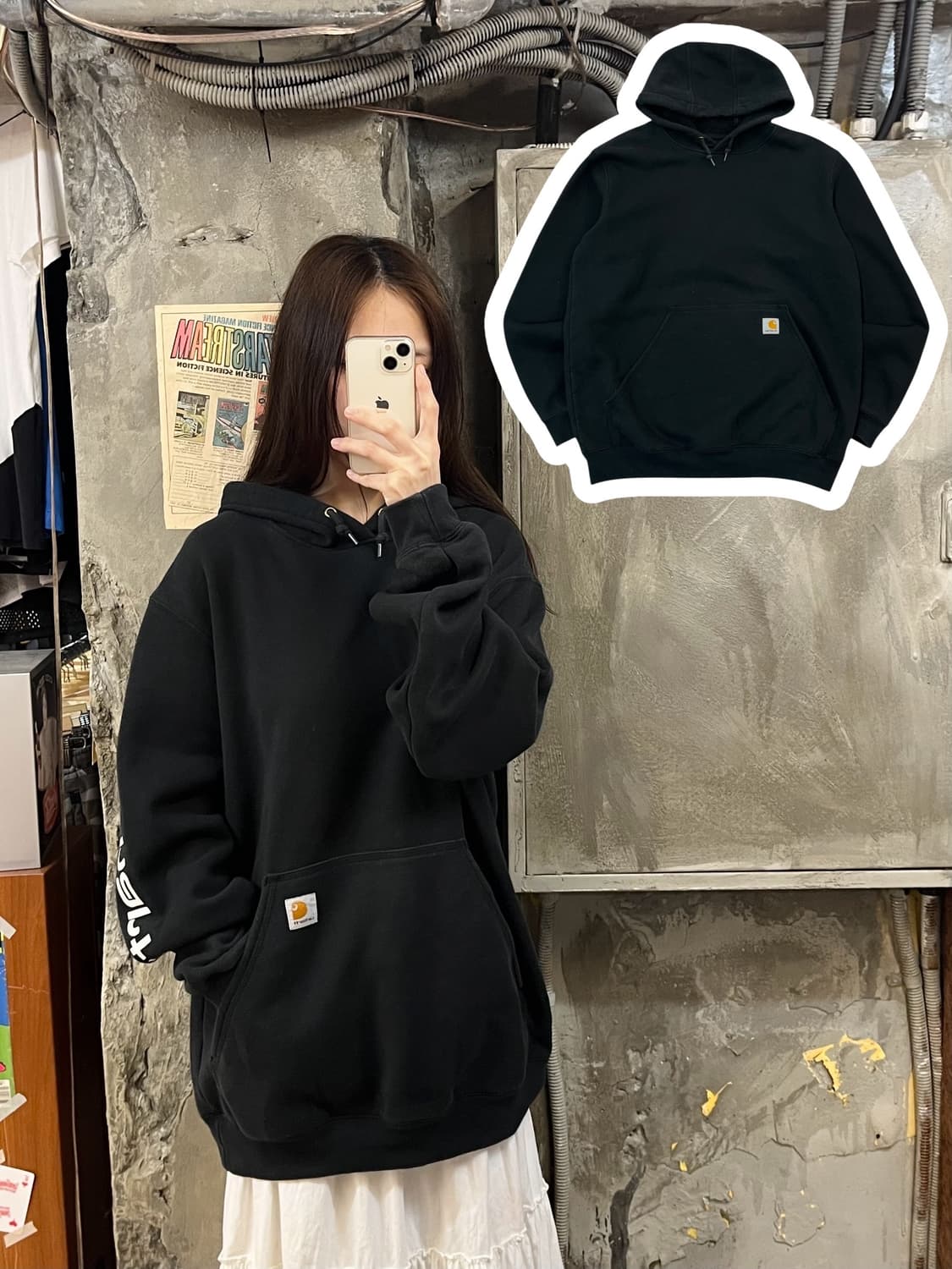 칼하트 후드티 블랙 M #csz862 상품이미지1