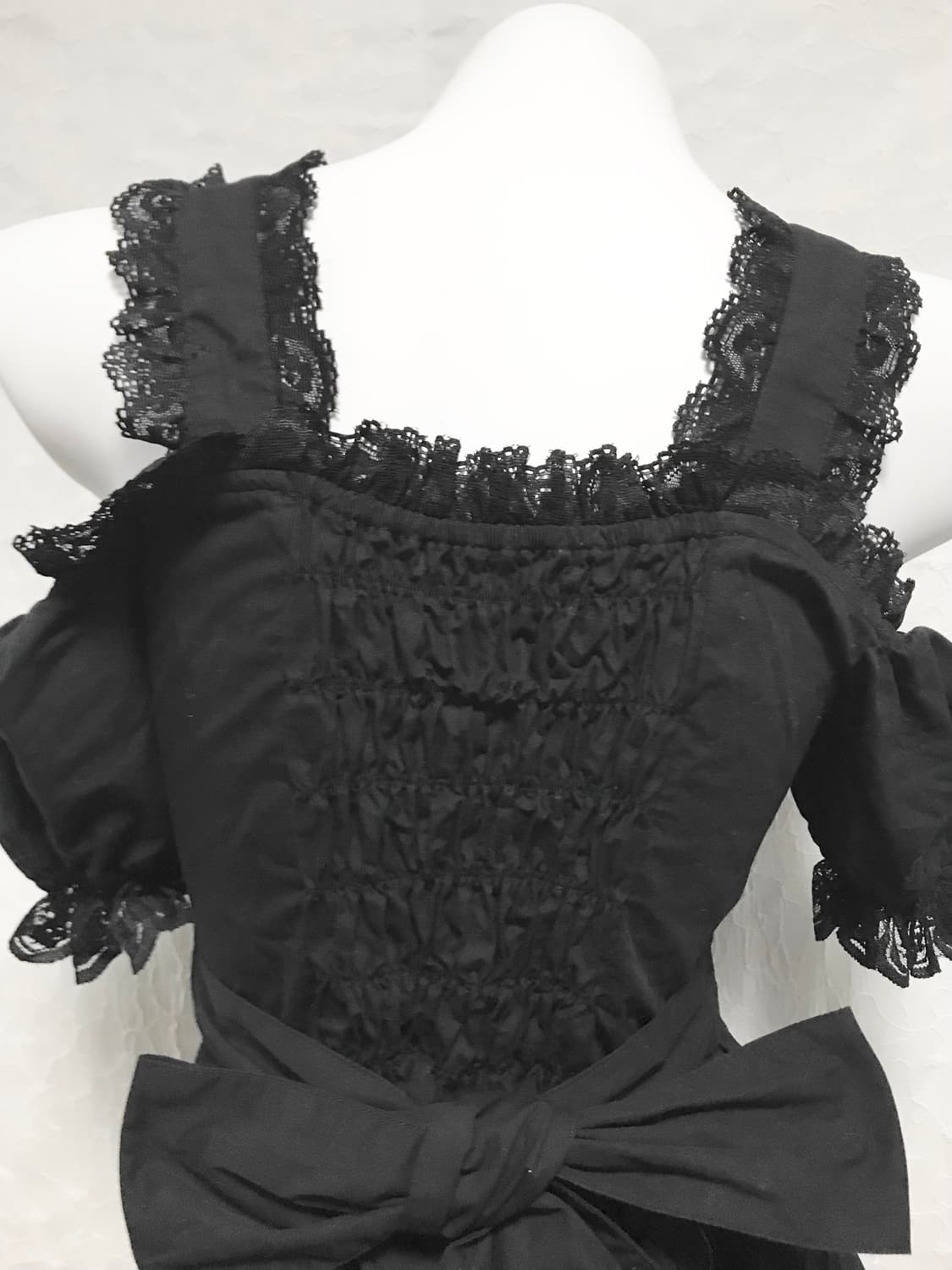 빈티지 bodyline 바디라인 고스로리 리본 오프숄더 원피스 상품이미지6