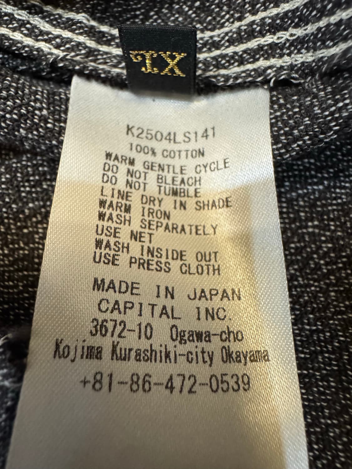 [4][XL] 캐피탈 헤더 샴브레이 본 패치 벤틸레이터 워크 셔츠 차콜 상품이미지8