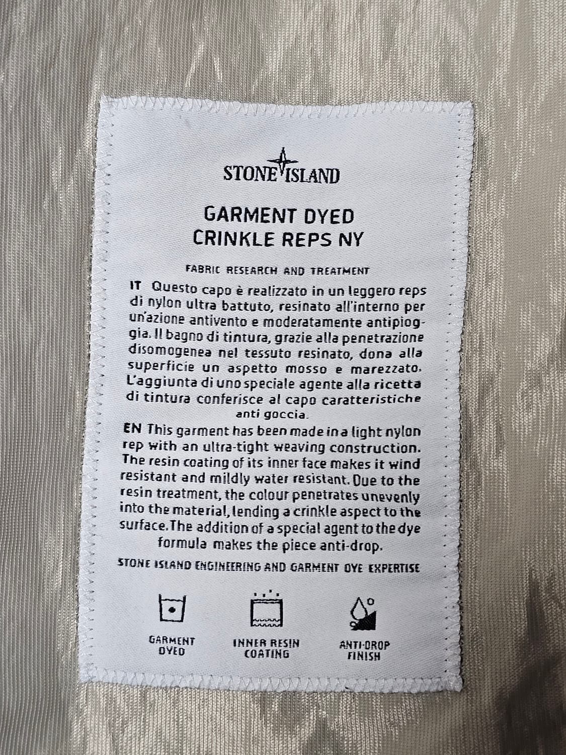 스톤아일랜드 크링클랩스 R-NY 윈드 레지스턴트 안티 드롭 후드 자켓 상품이미지8