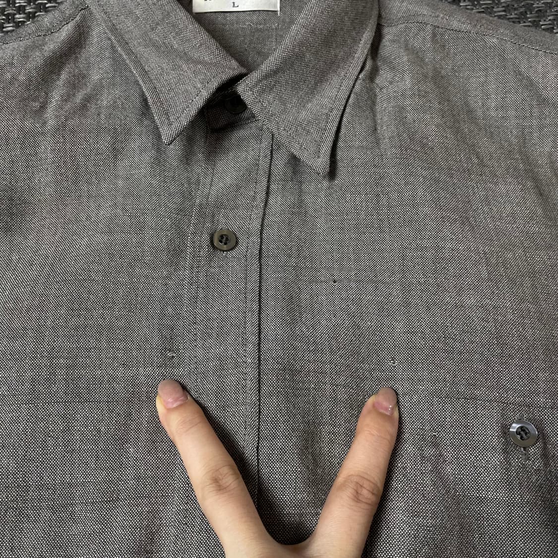 미쏘니 그레이 원포켓 긴팔 셔츠 L 상품이미지6