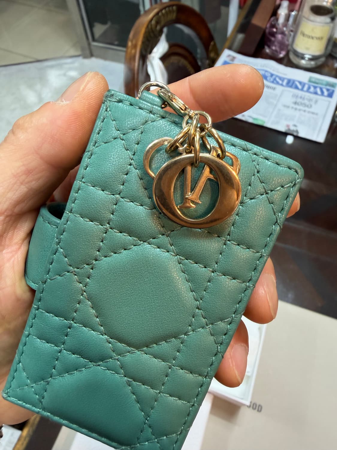 디올 정품 아코디언카드지갑 민트색상 백화점 구매 싸게팝니다.!! 상품이미지7