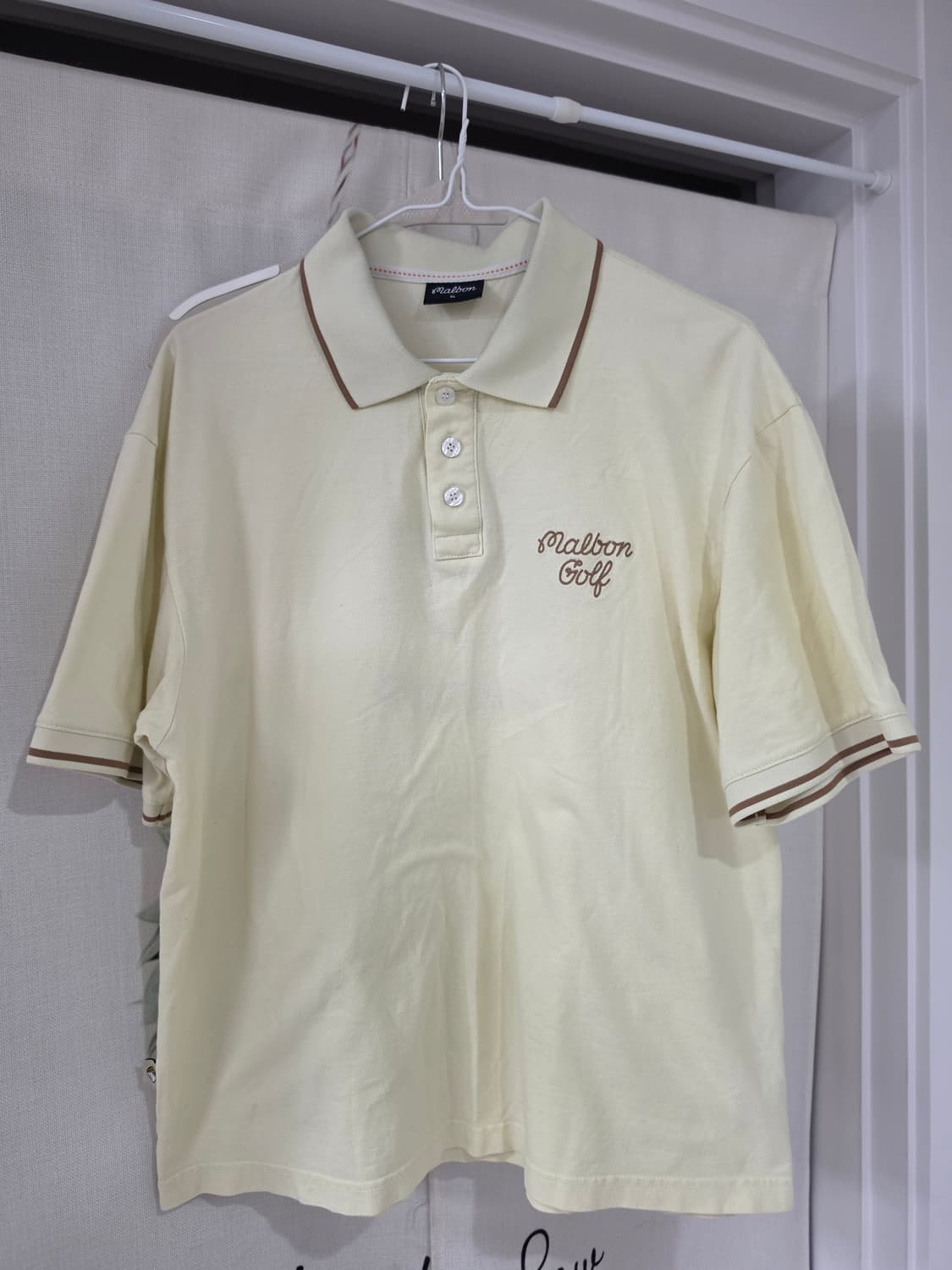 XL)말본 정품 골프 옐로우 반팔 폴로 셔츠 상품이미지2