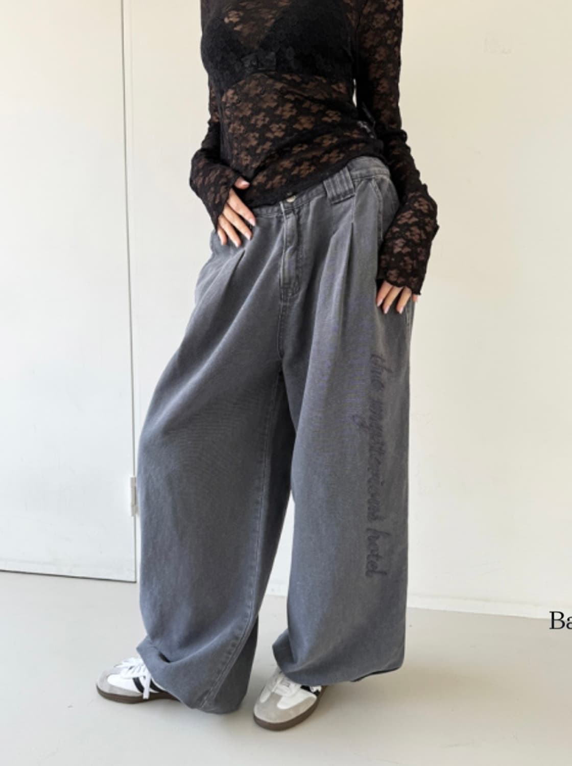 더미스테리어스호텔 옥스포드 워싱 팬츠 1사이즈 상품이미지3