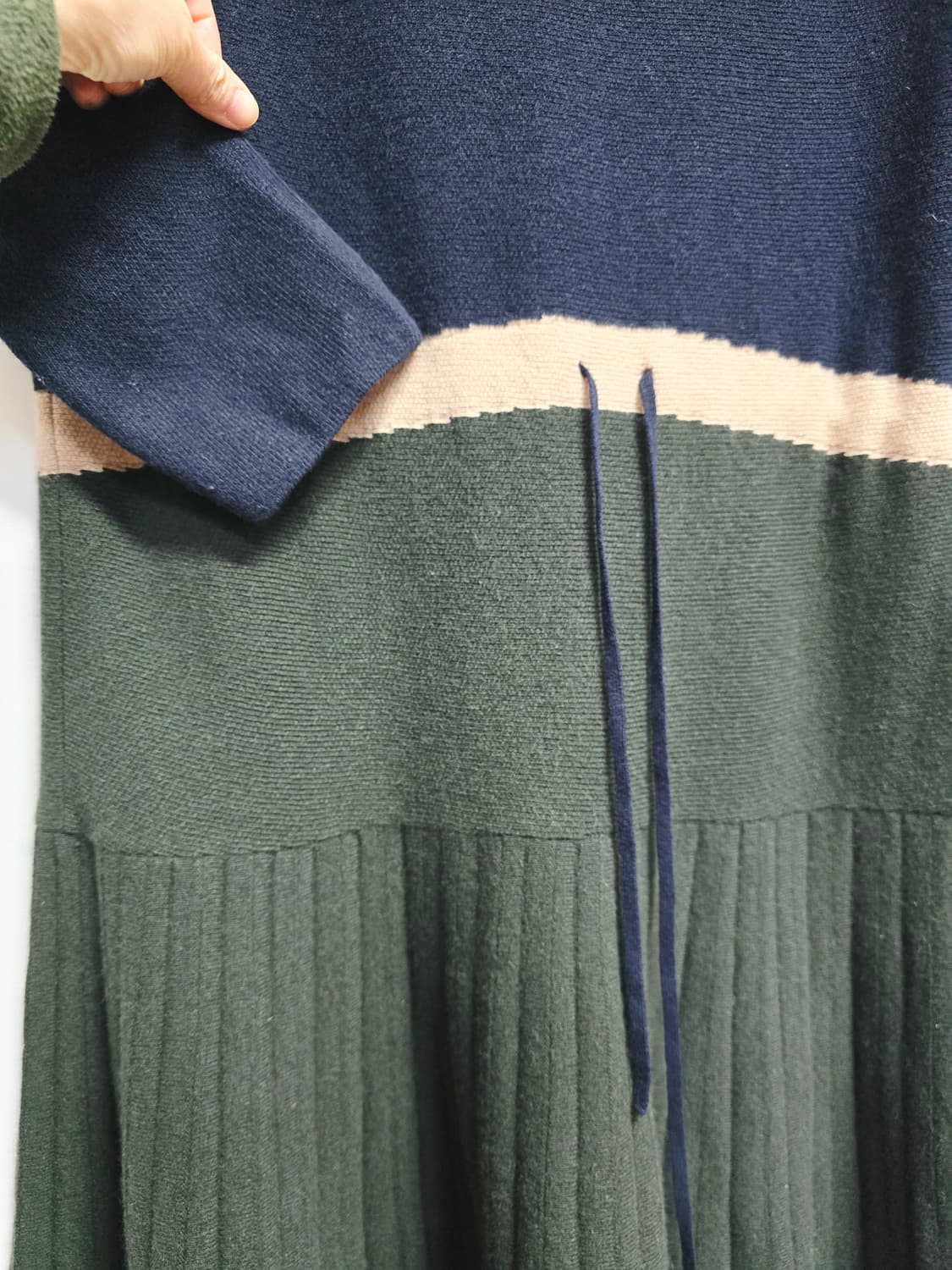 SJSJ 니트 플리츠 롱 원피스 모캐시미어 혼방 상품이미지3