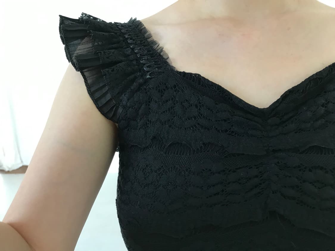 vintage black frill sleeveless 상품이미지5