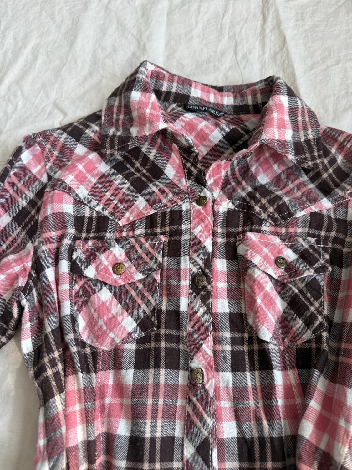 모카라떼 갸루 러블리 체크 폼폼 셔츠 원피스 상품이미지8