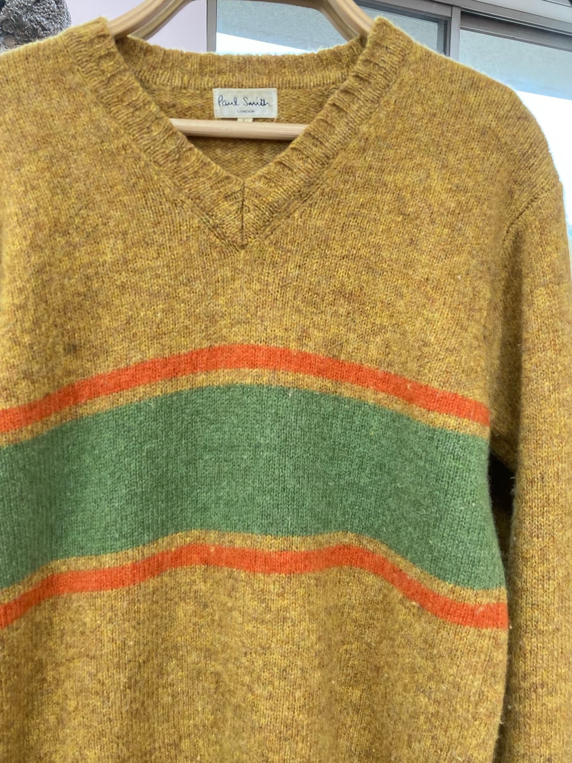 폴스미스 PAUL SMITH 울 100% 옐로우 니트 상품이미지3