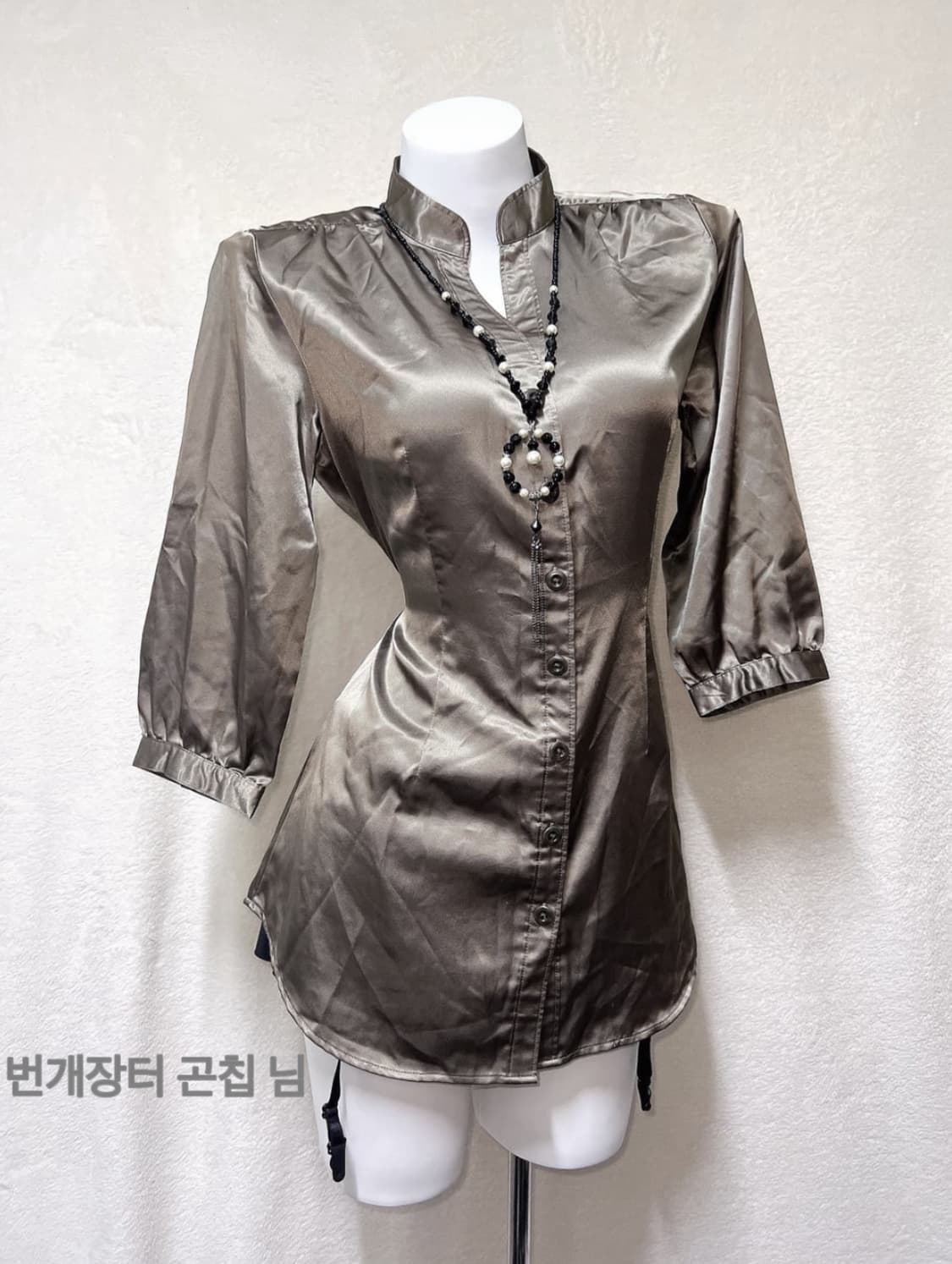 갸루 로맨틱고딕 로걀 고스펑크 새틴 블라우스 차이나셔츠 오리엔탈 페어리 상품이미지1