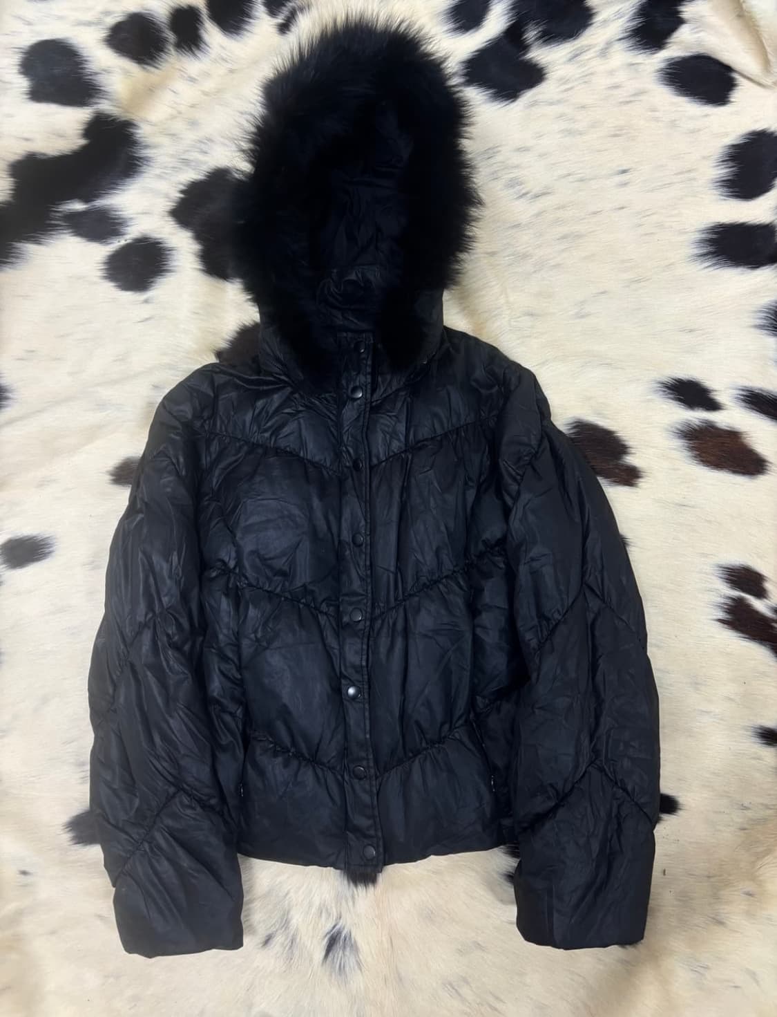 Black Fur Black Hoodie Padding 상품이미지1