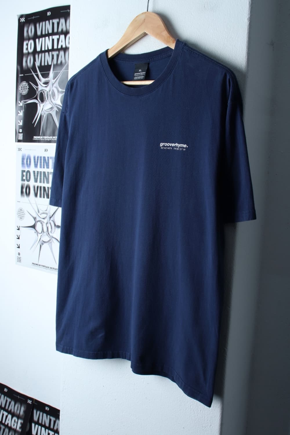(XL-2XL) 그루브라임 반팔 티셔츠 스몰로고 네이비-H30793 상품이미지1