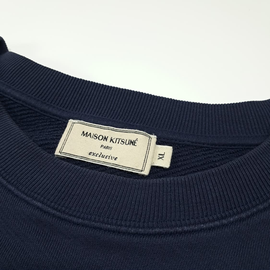 CL637 XL 메종키츠네 포르투갈판 더블폭스헤드 네이비 맨투맨 상품이미지3