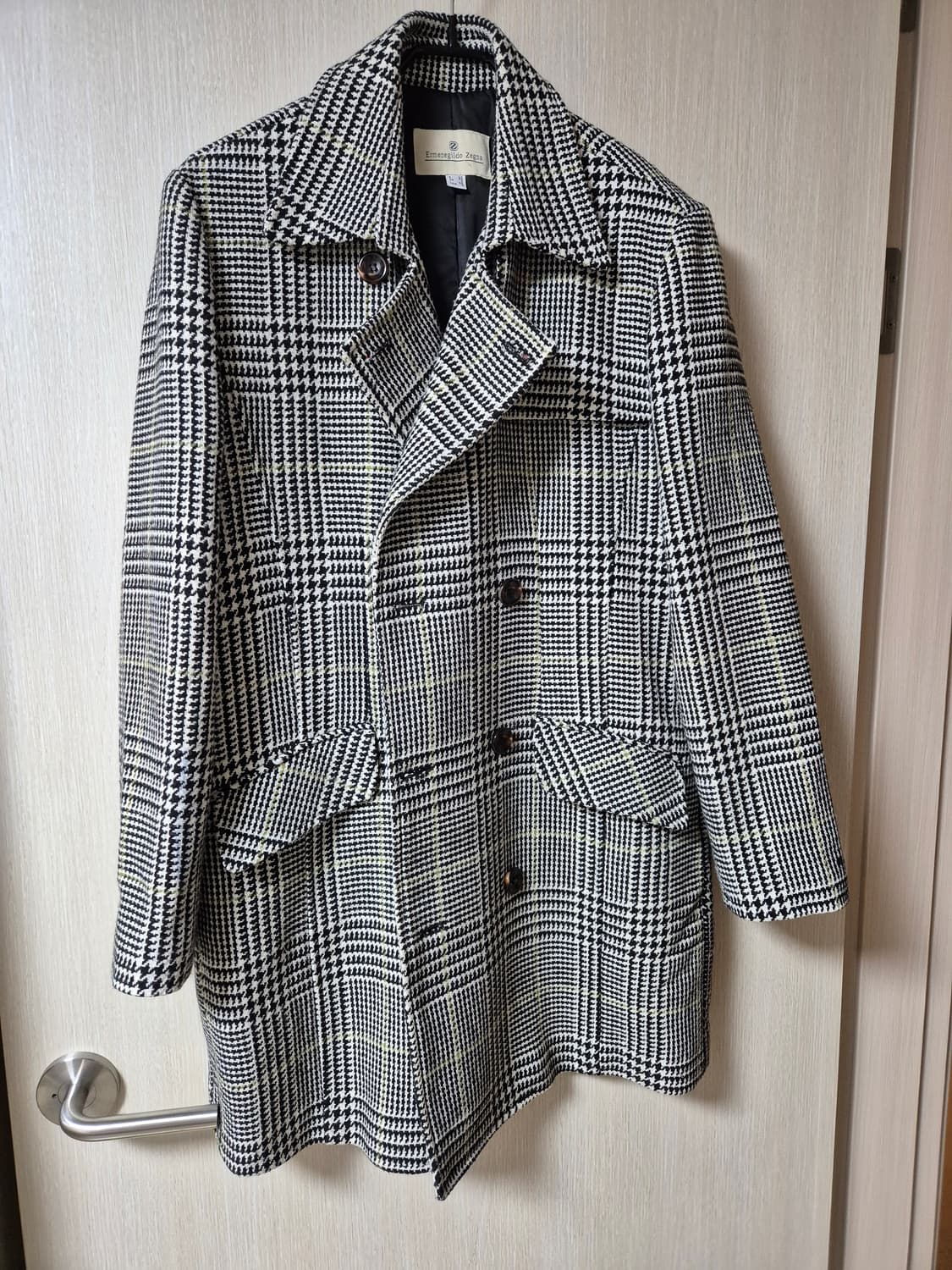 에르메네질도제냐 체크 울자켓 울하프코트 95 남성 상품이미지1