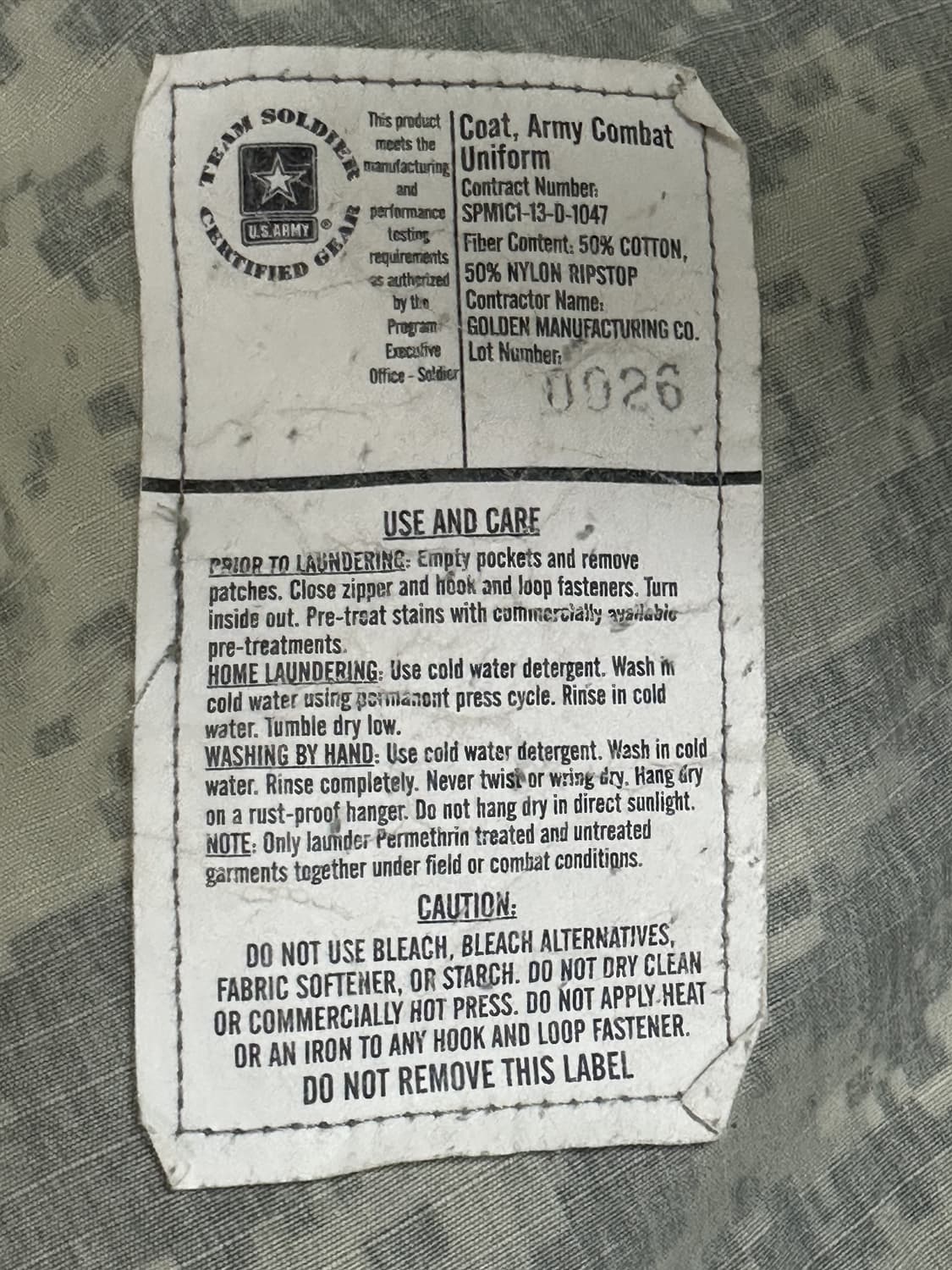 미군 구형 ACU 전투복 상의 (M/L) (L) 상품이미지9