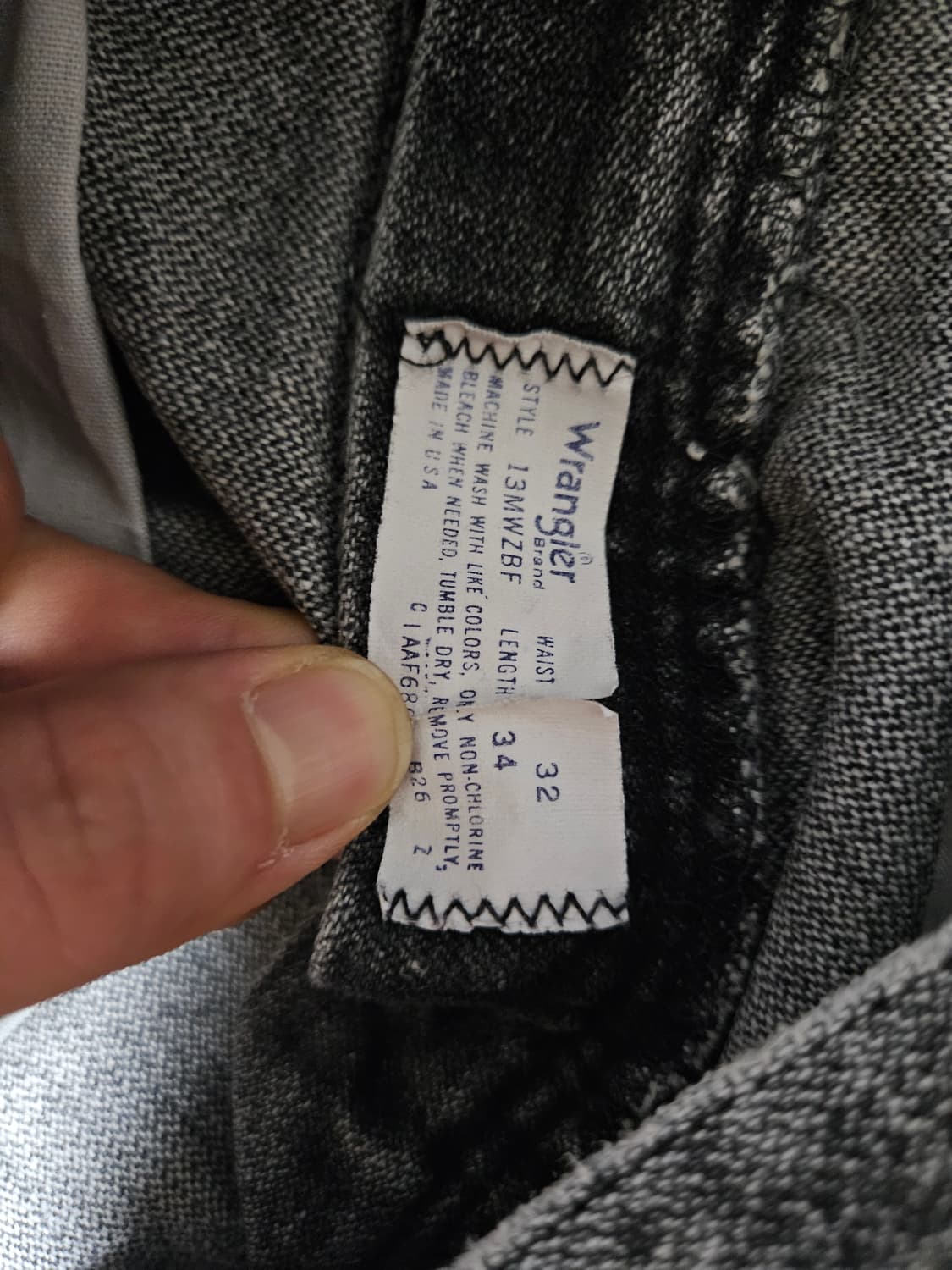 Usa wrangler 카우보이컷 32x34 돌청 블랙진 상품이미지8