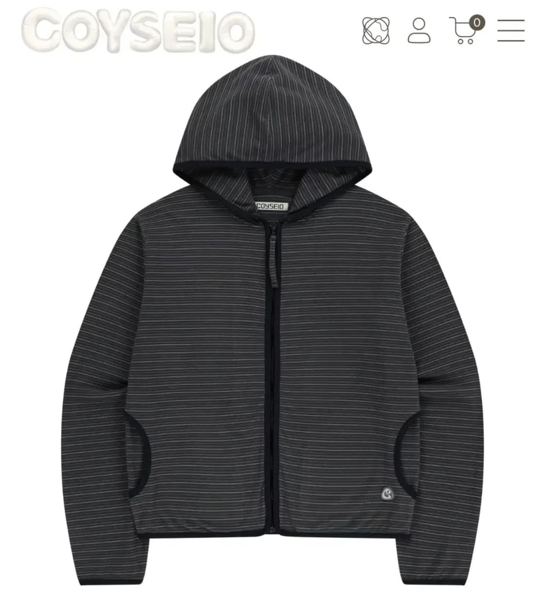 코이세이오 스트라이프 플리스 후드집업 상품이미지1