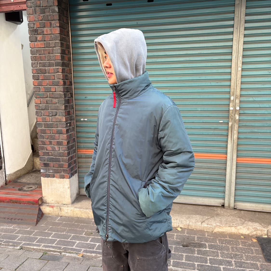 프라다 스포츠 청록색 나일론 패디드 자켓 상품이미지1