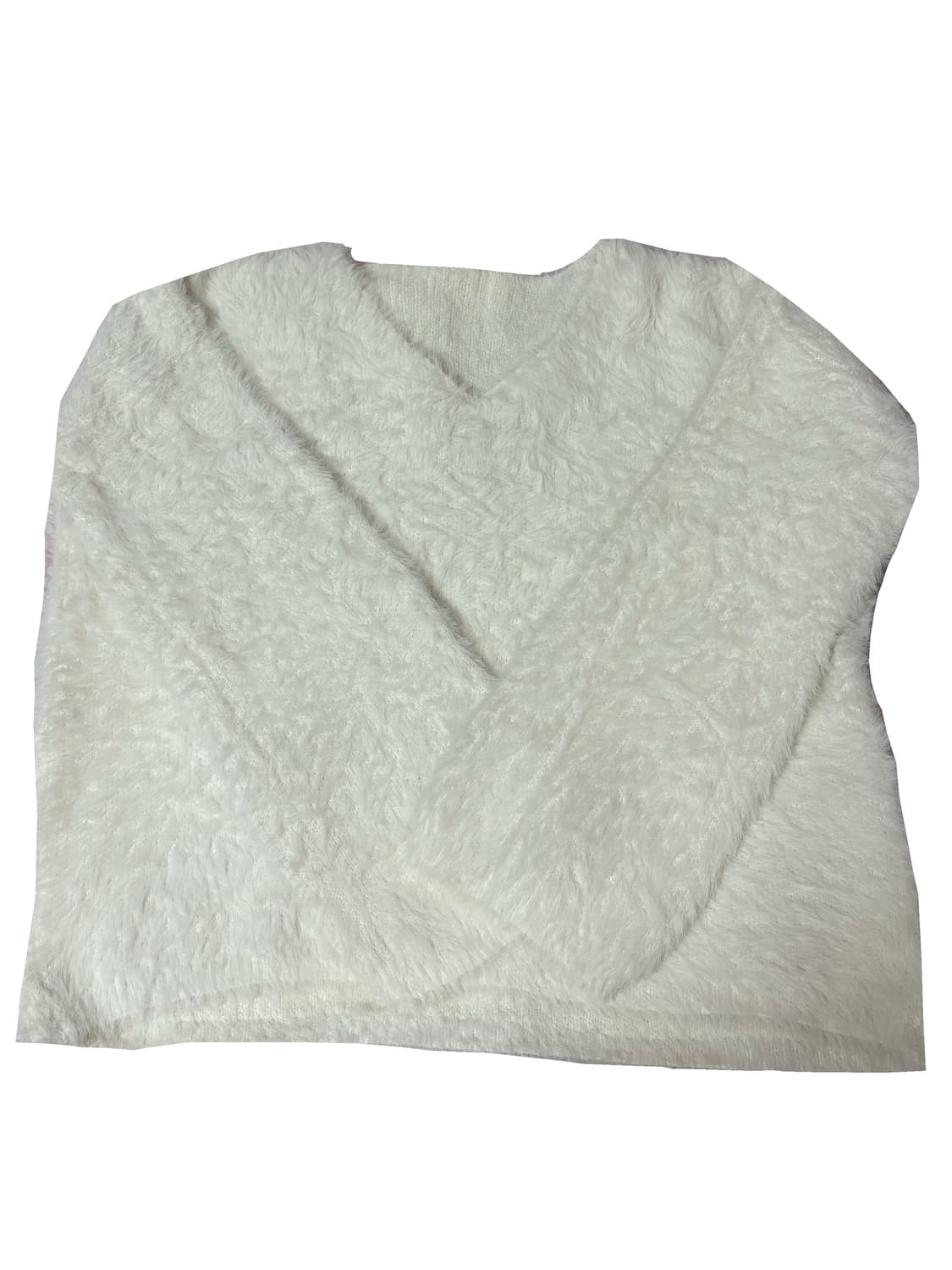 y2k 갸루 크림 아이보리 앙고라 크롭 브이넥 니트 상품이미지2