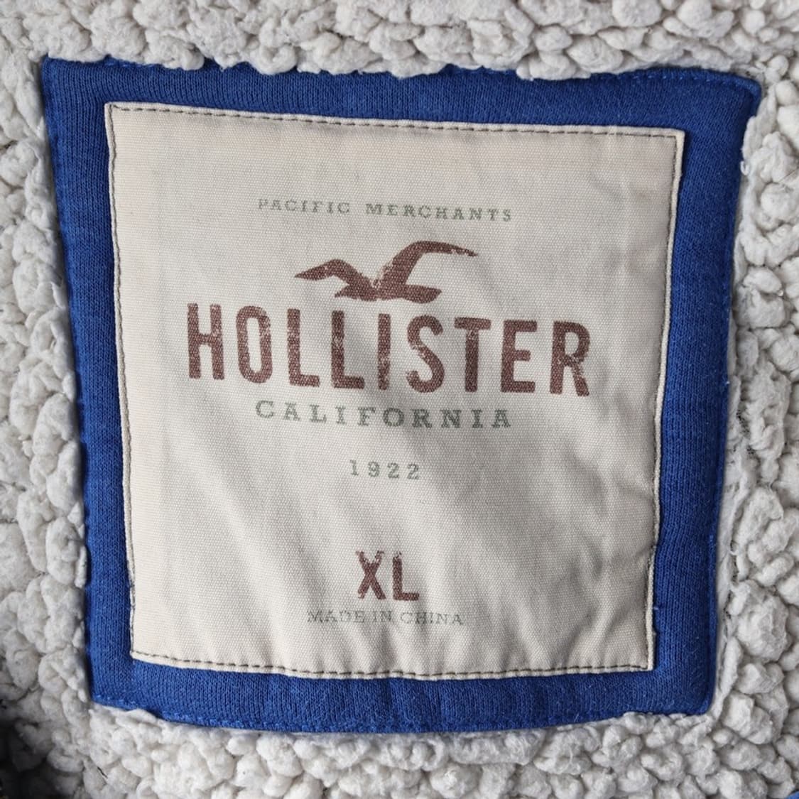 홀리스터 빅로고 쉐르파 안감 양털 후드집업 블루 XL 상품이미지5