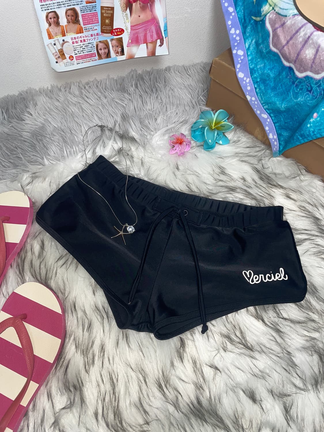 Set) 블랙 핑크 crown큐빅 비키니 세트 (2pcs) 상품이미지5