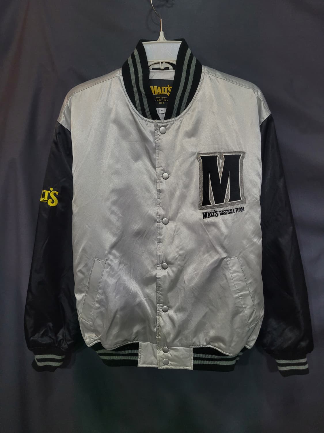 빈티지 90s 산토리 몰츠 베이스볼 팀 새틴 바시티 재킷 상품이미지8