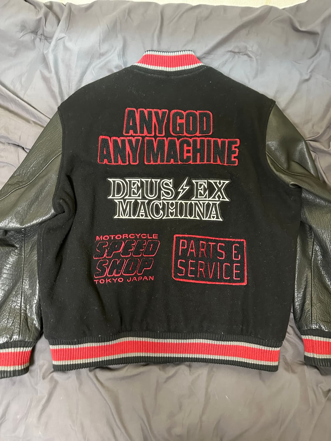 데우스 엑스 마키나/스피드샵 봄버(레더 바시티 자켓) (XL) 상품이미지2
