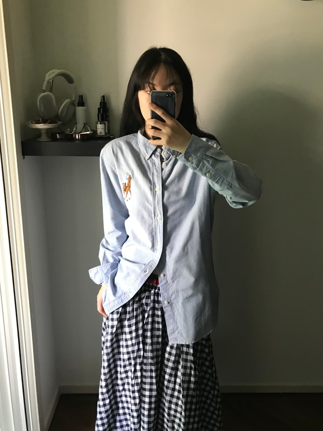 폴로 랄프로렌 빅 포니 로고 스카이블루 셔츠 상품이미지4