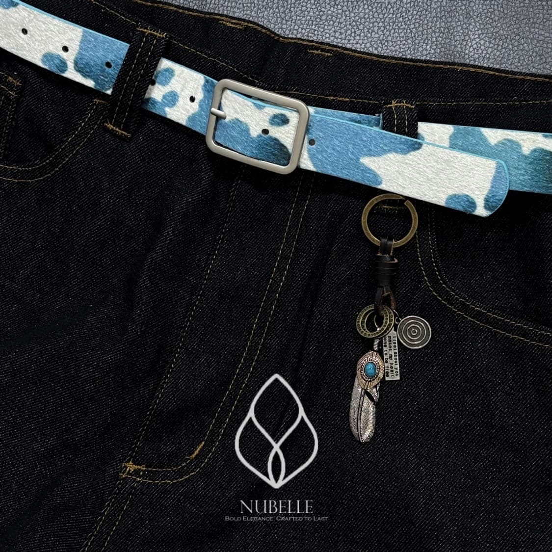 🌗 Cow hair belt / 카우 송치털 호피 벨트 상품이미지1