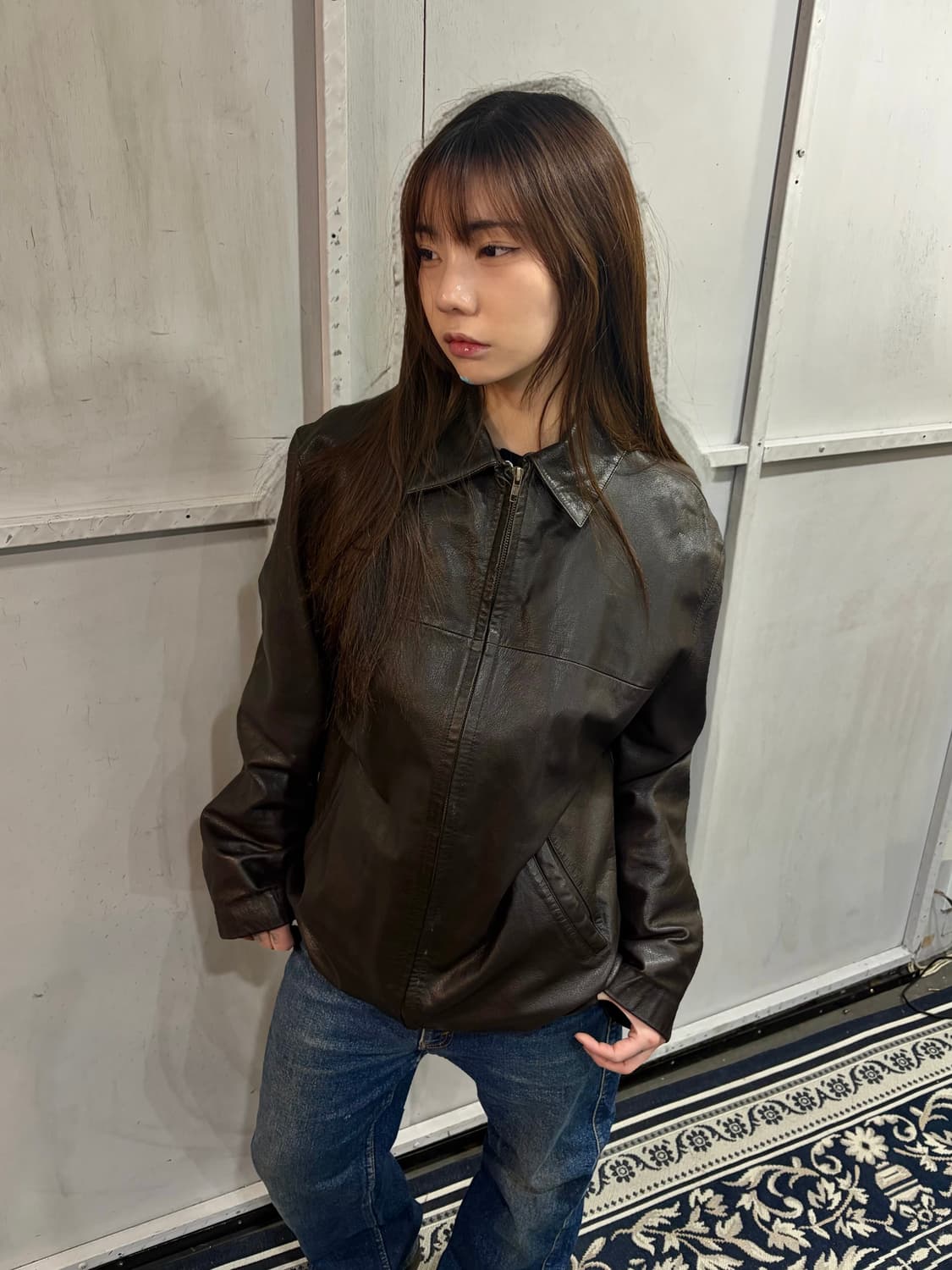 Vintage Cowhide Leather Liner Jacket 상품이미지2