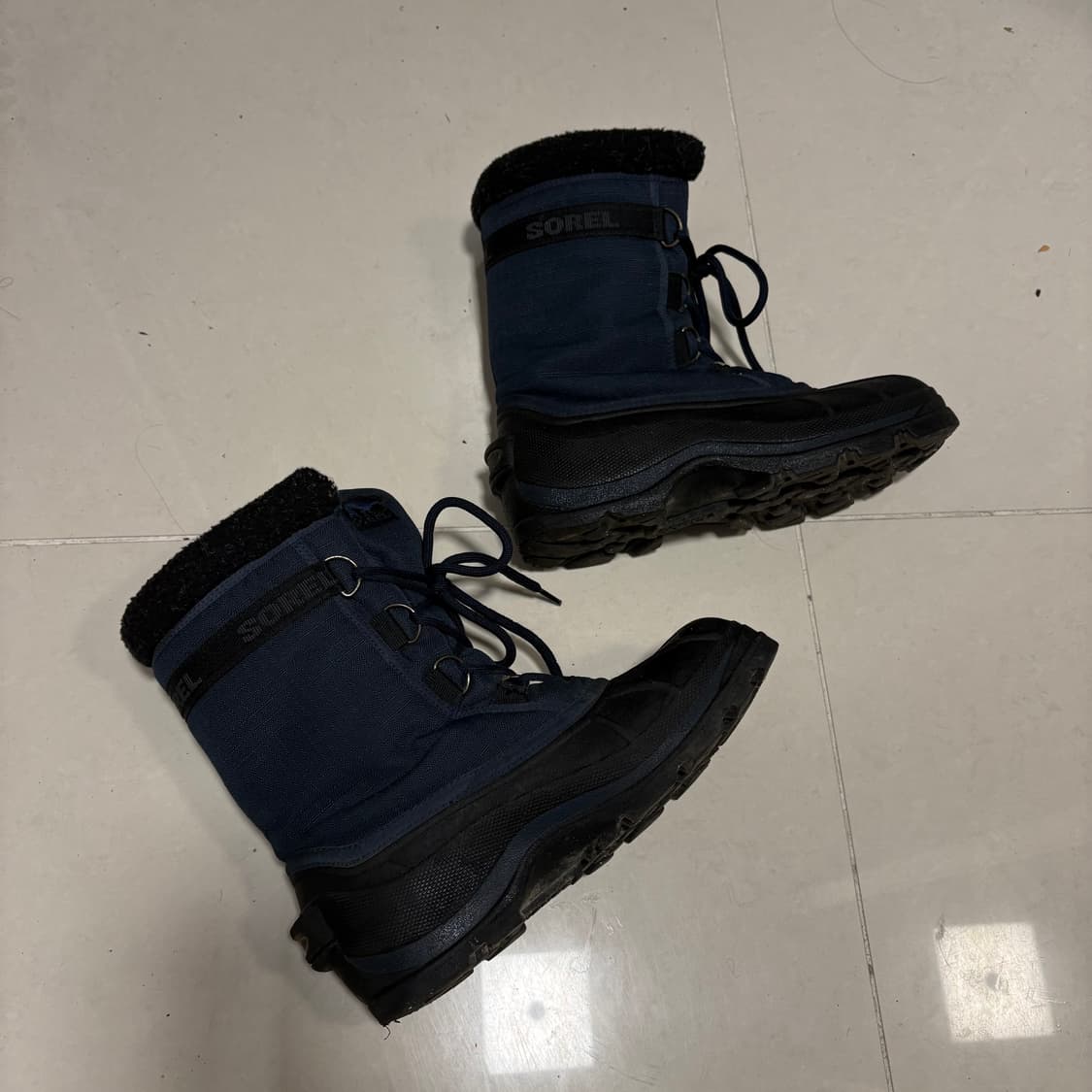 정품 소렐 네이비 블랙 양털 방한 부츠 245 상품이미지5
