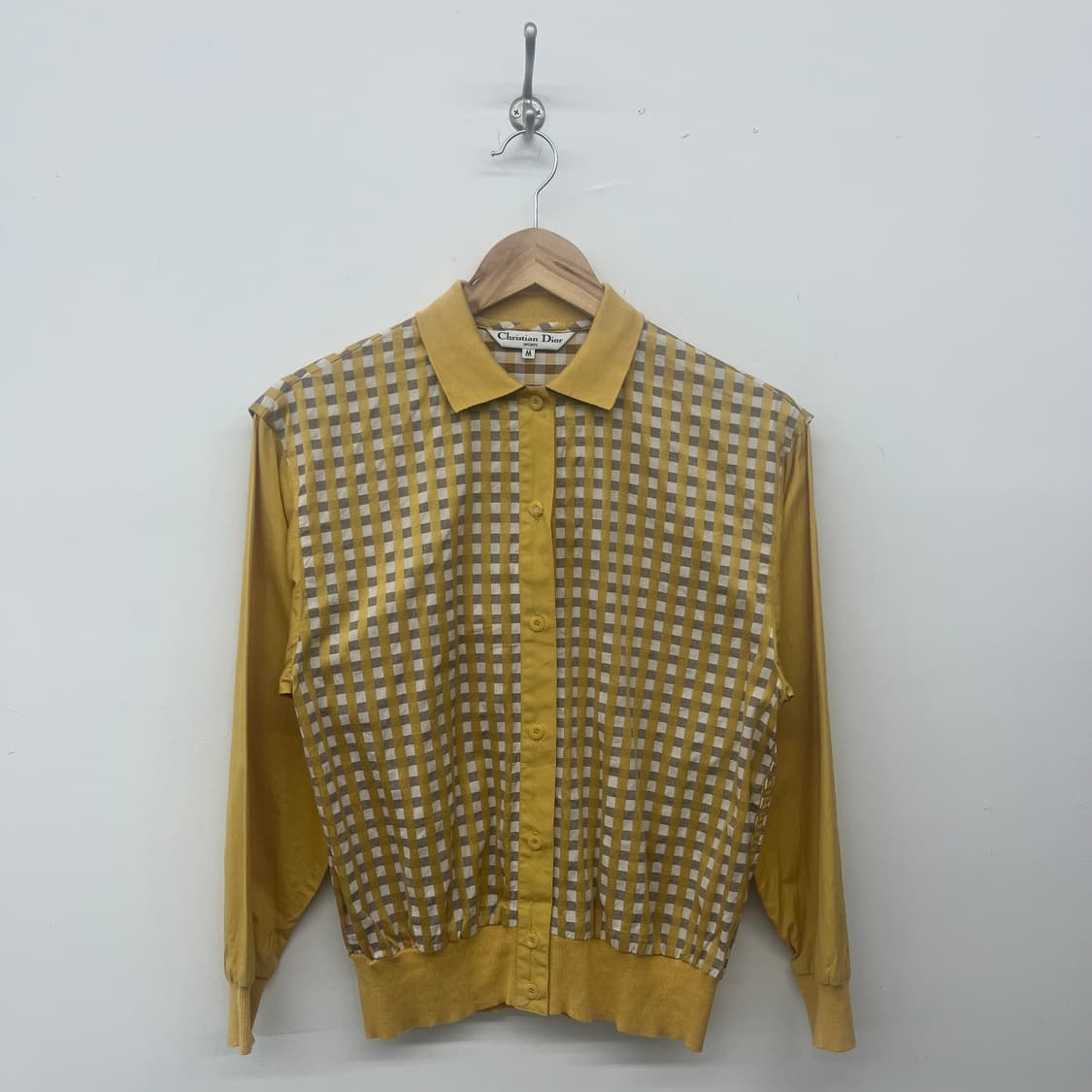 크리스찬 디올 옐로우 체크 패턴 셔츠 여/M 상품이미지1
