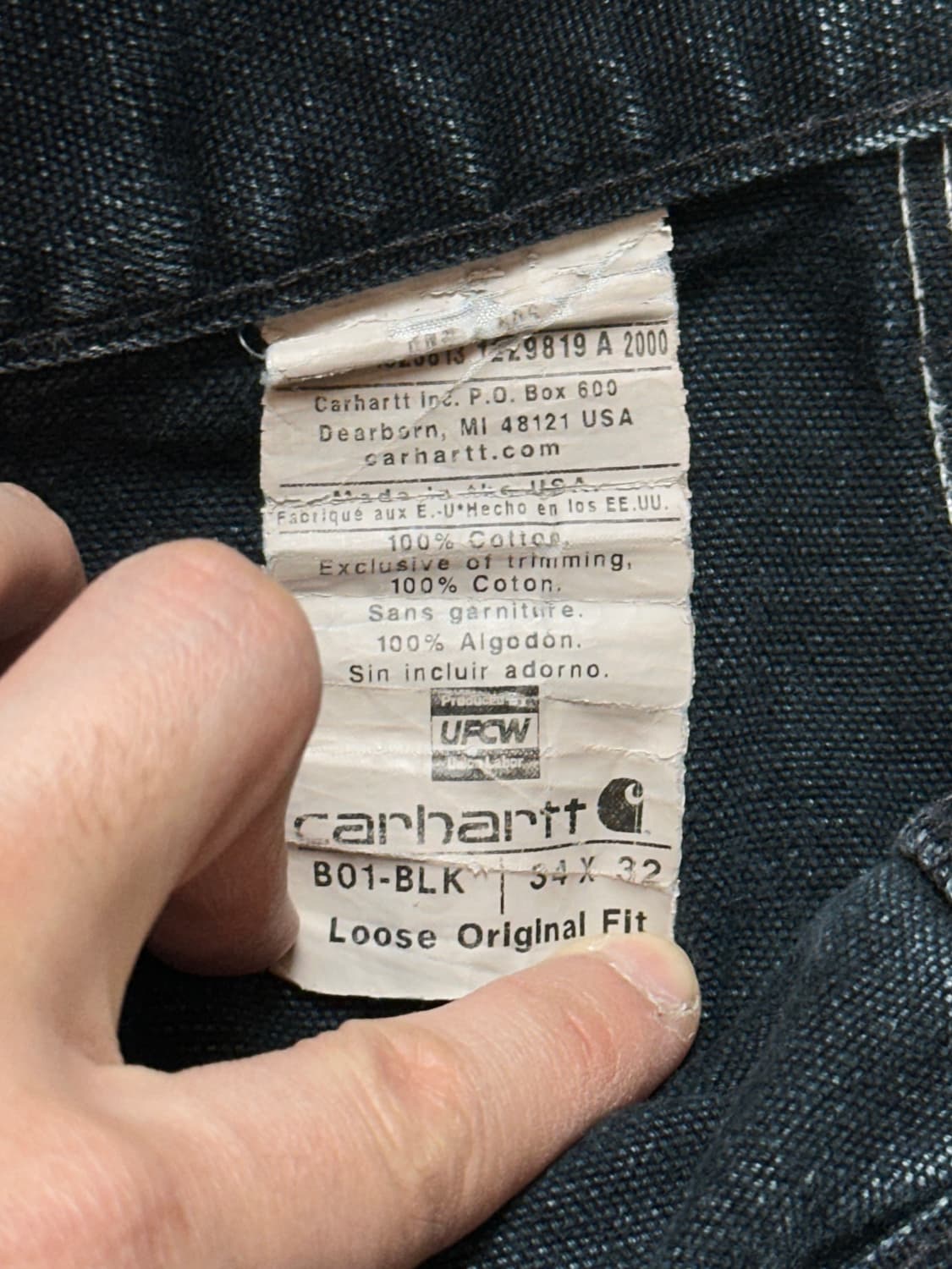 OG USA Made 칼하트 B01 더블니 팬츠 칼하트 썩블니 상품이미지9