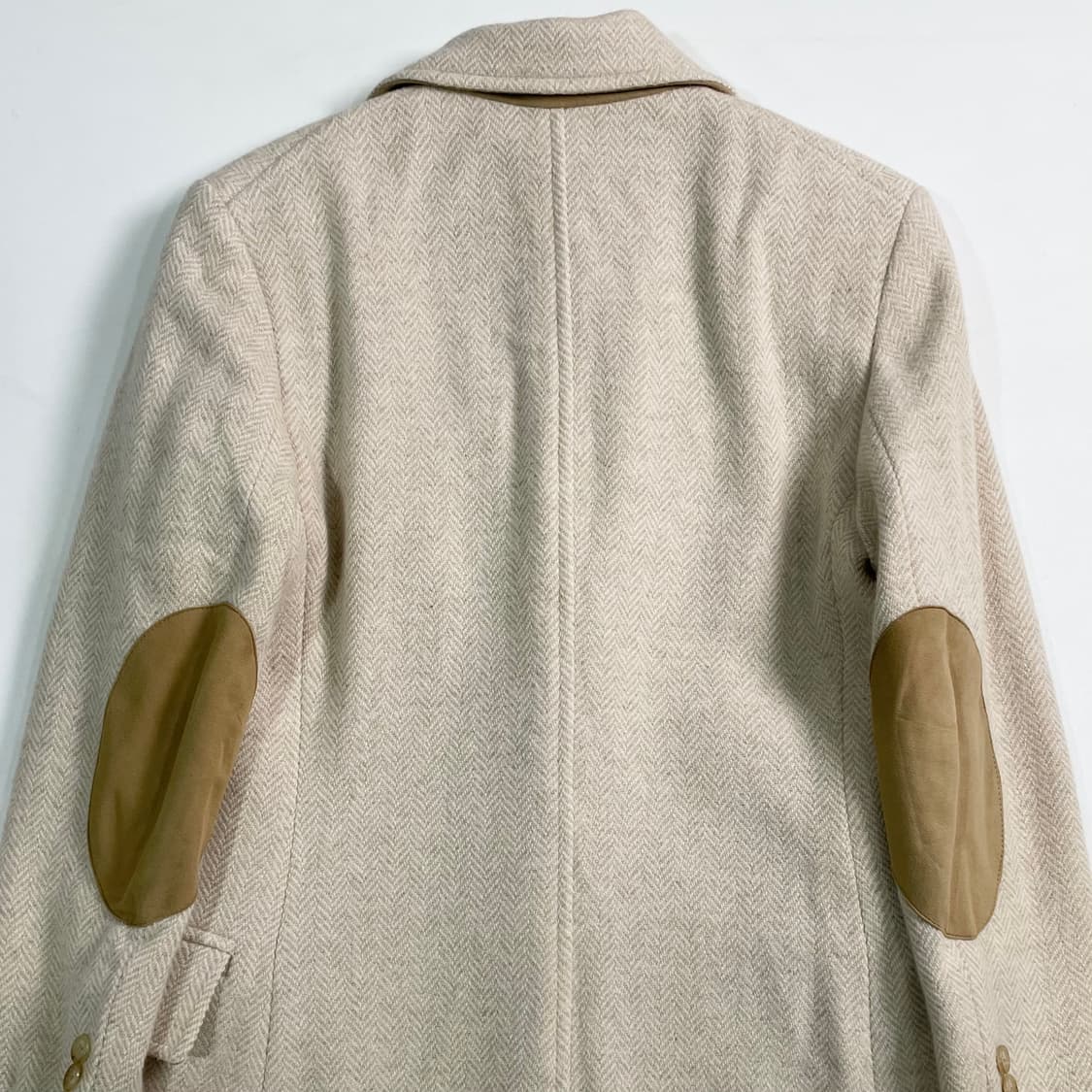 폴로 랄프로렌 우먼스 아이보리 헤링본 울 코트 상품이미지5