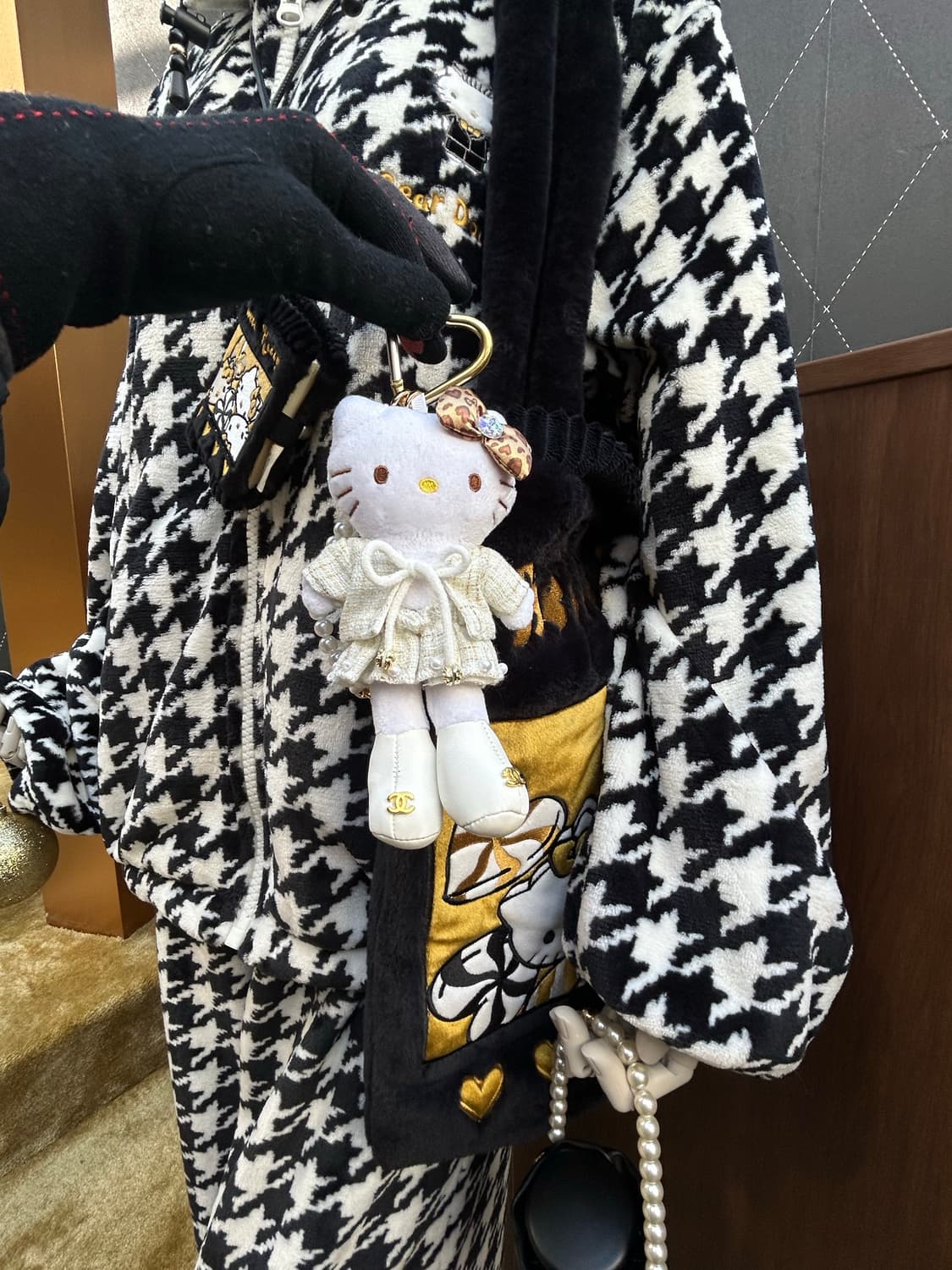 (11)롱다리키티 커스텀키링-레오파드 리본 트위드 상품이미지9