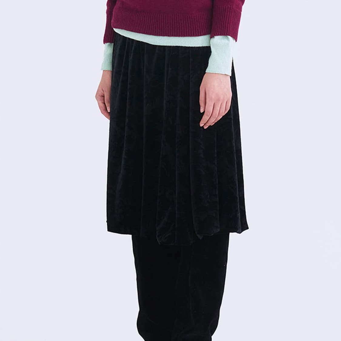 포코포스카  볼륨 스커트 벨벳 상품이미지1