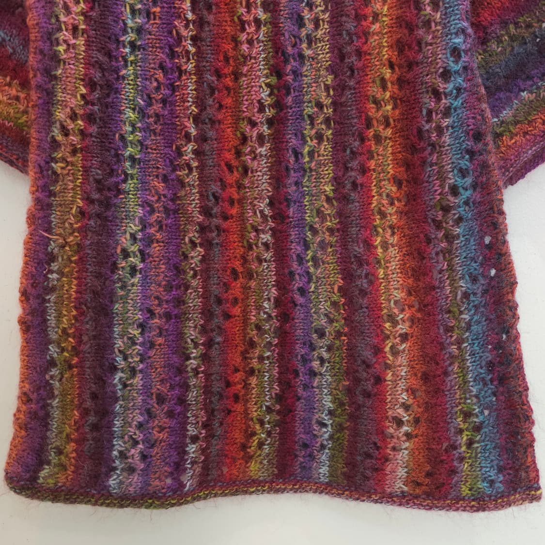 노로풍 멀티컬러 모헤어 칠부소매 롱니트 상품이미지6