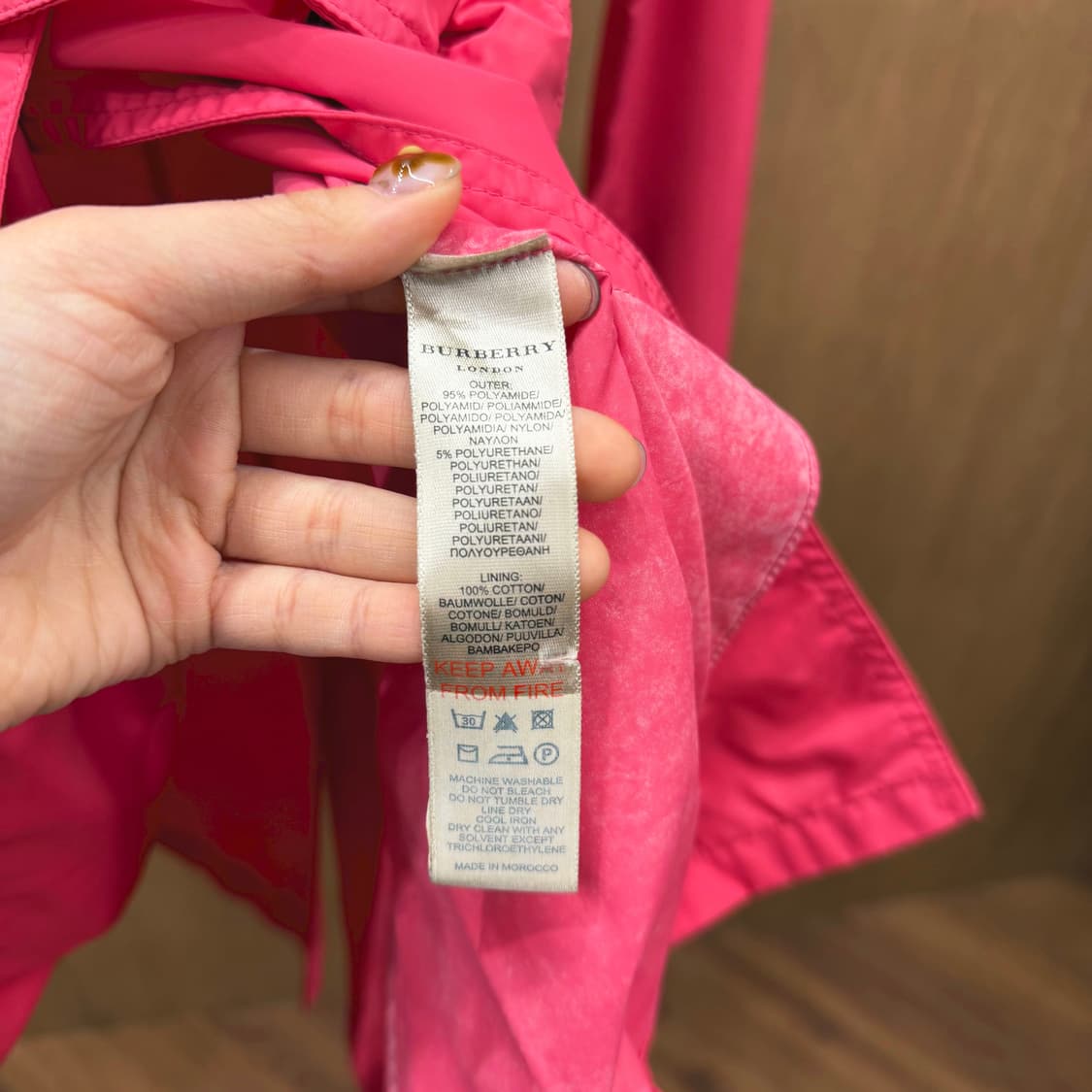 버버리 트렌치 코트 더블 브레스티드 벨트 스트랩 디테일 슬림핏 핑크 상품이미지7