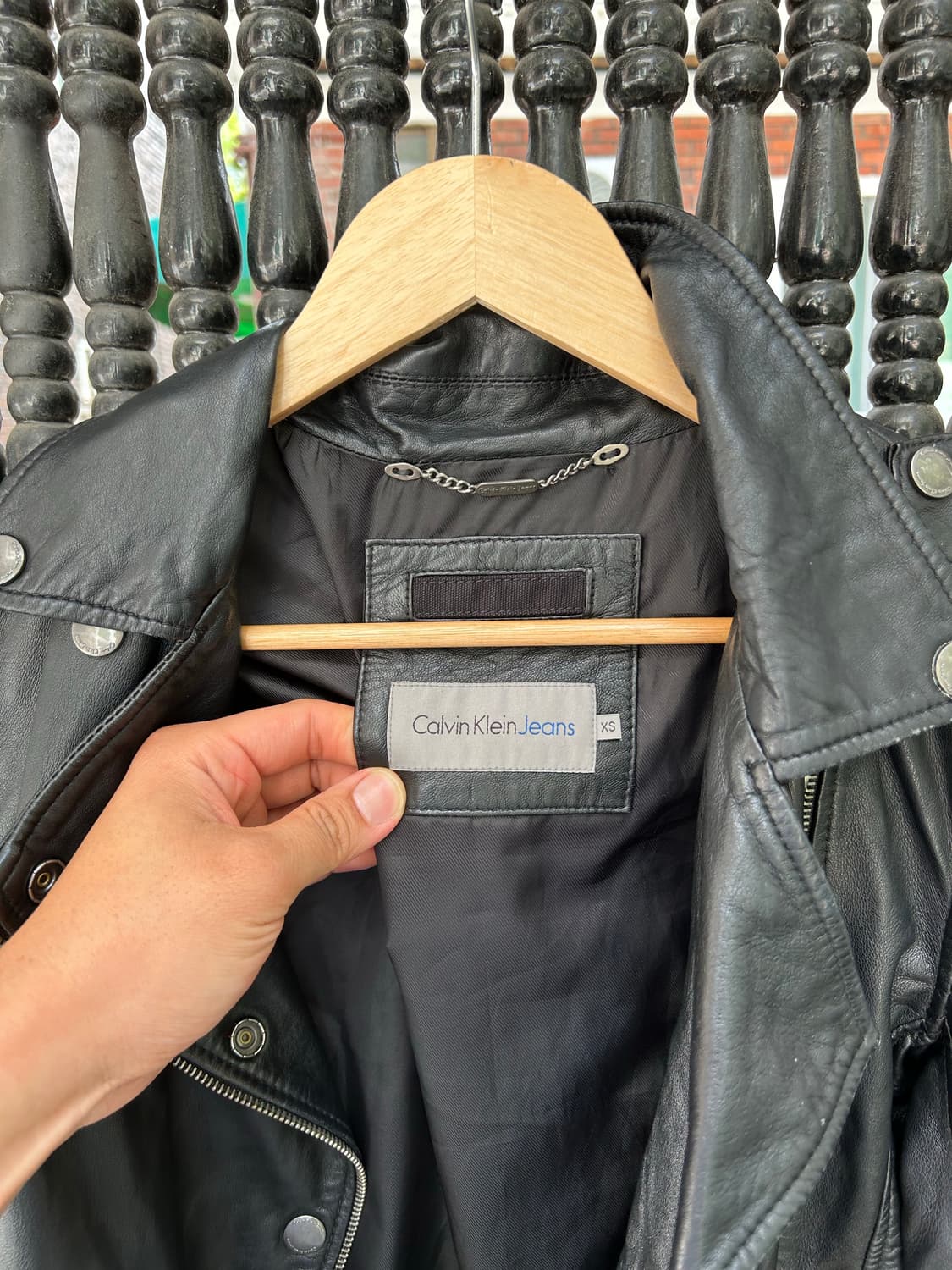 캘빈클라인   블랙컬러  램스킨  빈티지  라이더  자 상품이미지9