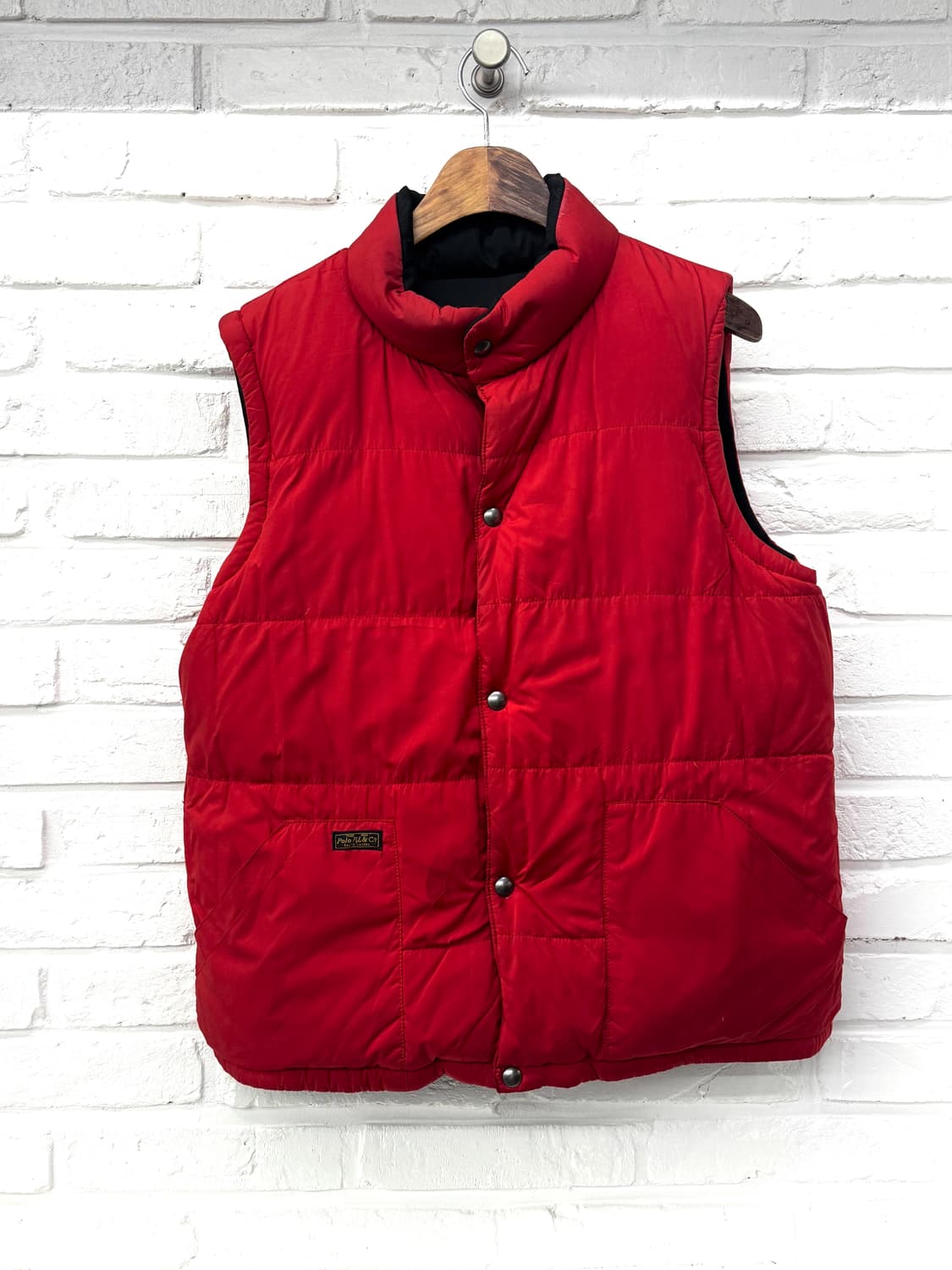 폴로 레드 블랙 리버시블 패딩조끼 상품이미지6