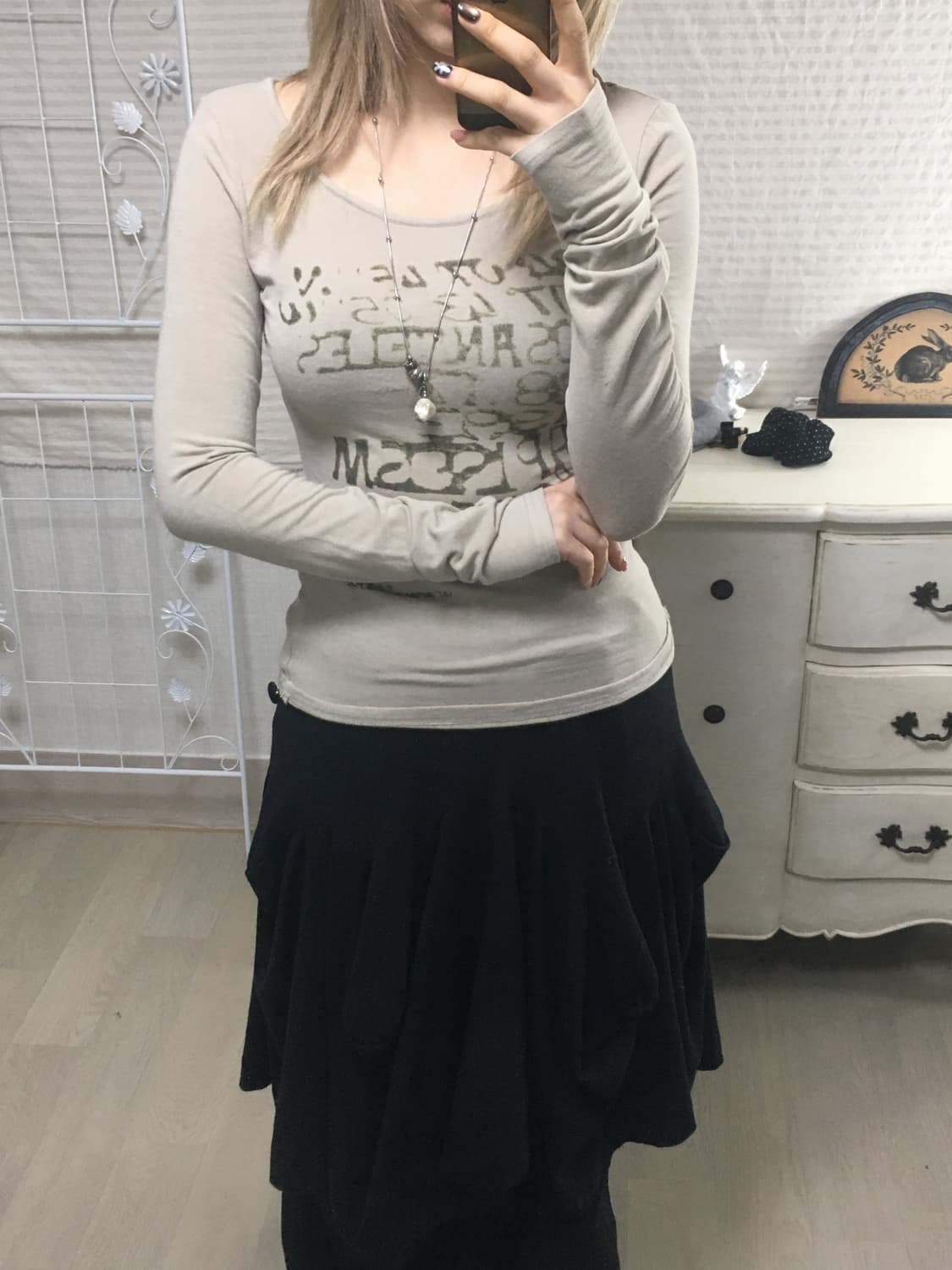 일본빈티지 y2k 레터링 딱붙 티셔츠 상품이미지1