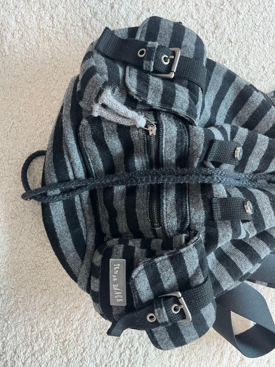 텐스댄스 Wool stripe backpack_ black  상품이미지3