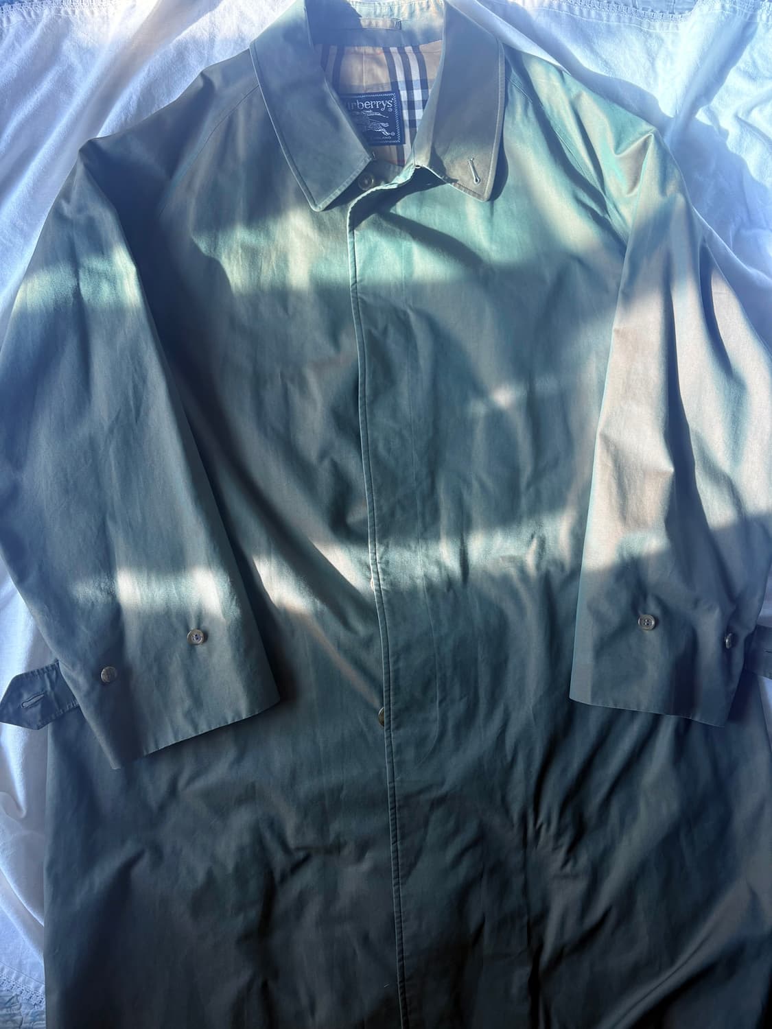 Vintage 80s ~90s 버버리 원패널 코튼100% 싱글 코트 상품이미지1